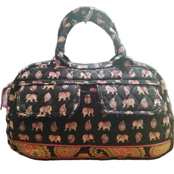 Vera Bradley Retired Pink Elephant Handbag - Picture 2 of 4